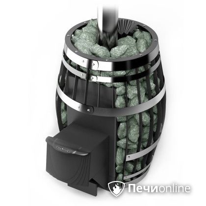 Дровяная банная печь TMF Саяны XXL 2015 Inox с закрытой каменкой и теплообменником дверь антрацит в Кунгуре