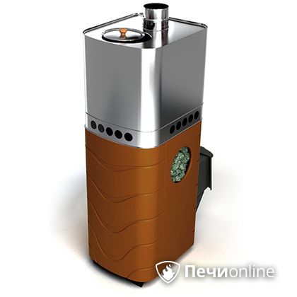 Дровяная банная печь TMF Бирюса 2013 Carbon терракота с закрытой каменкой в Кунгуре