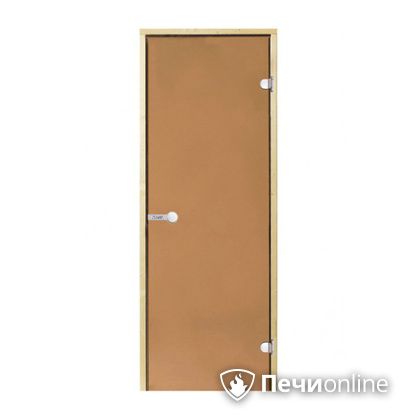 Дверь для бани Harvia Стеклянная дверь для сауны 7/19 коробка сосна бронза  D71901М в Кунгуре